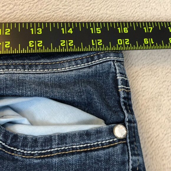 Wallflower Women's Jeans Size 13 Bootcut Blue Denim Frayed Hem Casual Retro Y2K - Picture 6 of 13